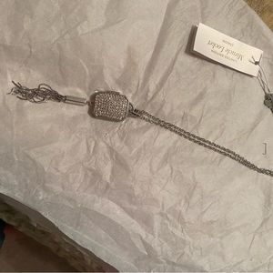 Chico’s silver and glitter Miracle Locket chain necklace